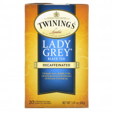 Twinings, Lady Grey, черный чай, без кофеина, 20 чайных пакетиков, 40 г (1,41 унции)