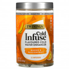 Twinings, Cold Infuse, ароматизатор для холодной воды, манго и маракуйя, 12 шт., 30 г (1,06 унции)