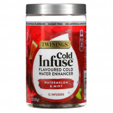 Twinings, Cold Infuse, ароматизатор для холодной воды, арбуз и мята, 12 шт., 30 г (1,06 унции)