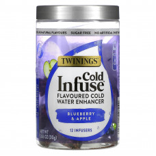 Twinings, Cold Infuse, ароматизатор для холодной воды, голубика и яблоко, 12 шт., 30 г (1,06 унции)