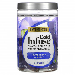 Twinings, Cold Infuse, ароматизатор для холодной воды, голубика и яблоко, 12 шт., 30 г (1,06 унции)