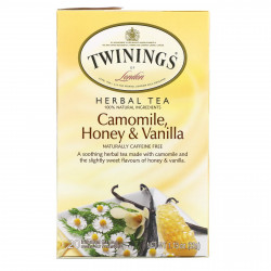 Twinings, травяной чай, ромашка, мед и ваниль, без кофеина, 20 чайных пакетиков в индивидуальной упаковке, 32 г (1,13 унции)