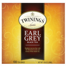 Twinings, Черный чай Earl Grey, 100 чайных пакетиков, 200 г (7,05 унции)