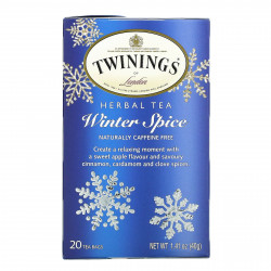 Twinings, Травяной чай, Winter Spice, без кофеина, 20 чайных пакетиков, 40 г (1,41 унции)