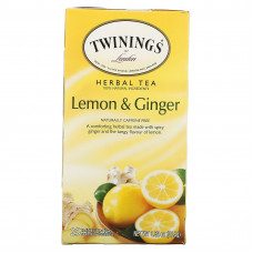 Twinings, травяной чай, без кофеина, лимон и имбирь, 25 пакетиков, 1,32 унции (37,5 г)