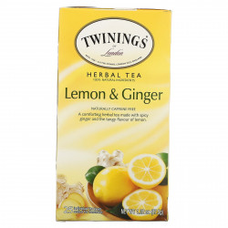 Twinings, травяной чай, без кофеина, лимон и имбирь, 25 пакетиков, 1,32 унции (37,5 г)