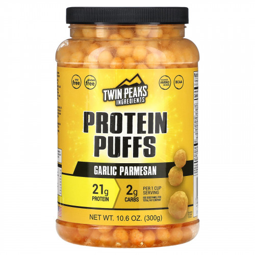 Twin Peaks, Protein Puffs, чеснок и пармезан, 300 г (10,6 унции)