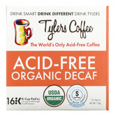 Tylers Coffees, Бескислотный органический кофе без кофеина, капсулы на 16 тыс.