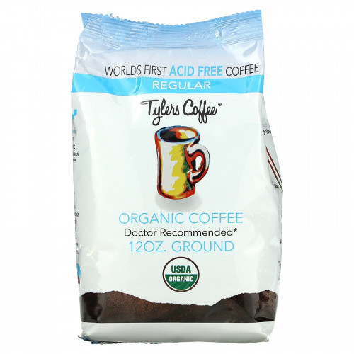 Tylers Coffees, Органический кофе, обычный, молотый, 12 унций