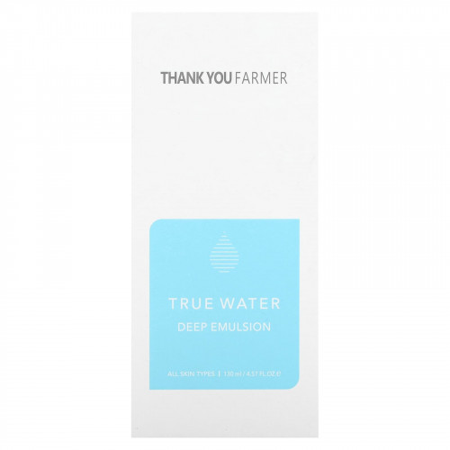 Thank You Farmer, True Water, эмульсия глубокого действия, 130 мл (4,57 жидк. унции)