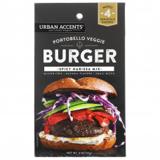 Urban Accents, Портобелло, смесь вегетарианских бургеров с пряностями и хариссой, 17 г (0,6 унции)