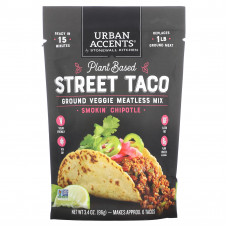 Urban Accents, Street Taco на растительной основе, измельченная овощная смесь без мяса, чипотле для курения, 96 г (3,4 унции)