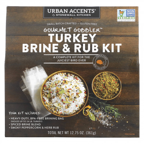 Urban Accents, Gourmet Gobbler, набор для растирания и рассола для индейки, 361 г (12,75 унции)