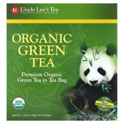 Uncle Lee's Tea, органический зеленый чай, 40 чайных пакетиков, 64 г (2,26 унции)