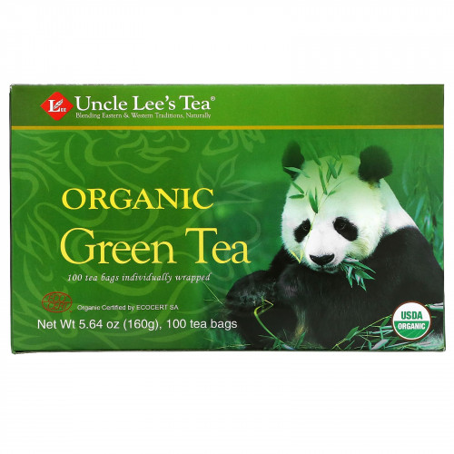 Uncle Lee's Tea, Органический зелёный чай, 100 чайных пакетиков, 160 г