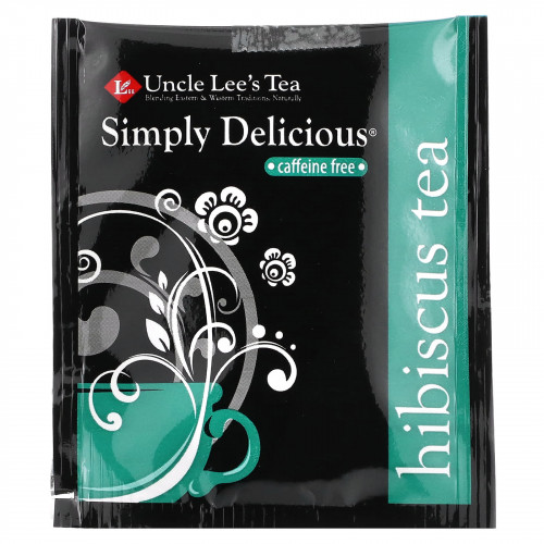 Uncle Lee's Tea, Simply Delicious, чай из гибискуса, без кофеина, 18 чайных пакетиков, 32,4 г (1,14 унции)