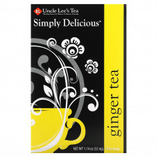 Uncle Lee's Tea, Simply Delicious, чай с имбирем, 18 чайных пакетиков, 32,4 г (1,14 унции)