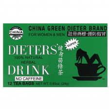 Uncle Lee's Tea, Dieters' 100% натуральный травяной напиток, без кофеина, 12 чайных пакетиков, 24 г (0,85 унции)