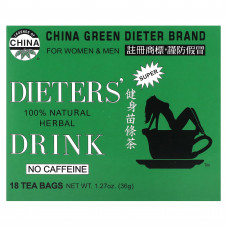 Uncle Lee's Tea, Dieters' 100% натуральный травяной напиток, без кофеина, 18 чайных пакетиков, 36 г (1,27 унции)