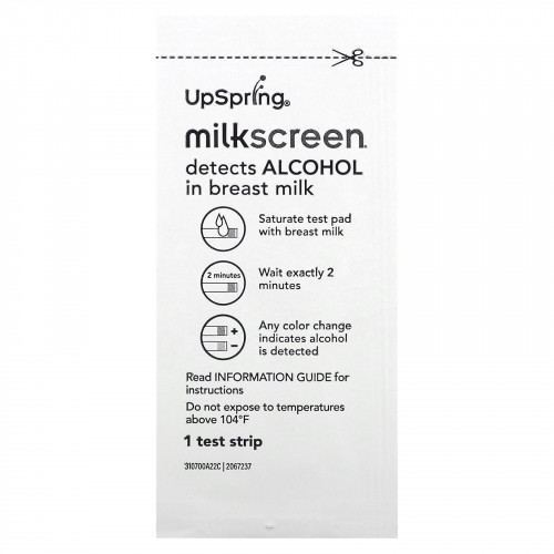 UpSpring, Milkscreen, тест-полоски для выявления спирта в грудном молоке, 20 тест-полосок