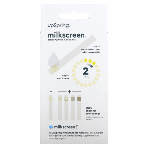 UpSpring, Milkscreen, тест-полоски для выявления спирта в грудном молоке, 20 тест-полосок