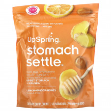 UpSpring, Stomach Settle, Lemon-Ginger-Honey, 55 Individually Wrapped Drops