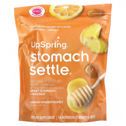 UpSpring, Stomach Settle, Lemon-Ginger-Honey, 55 Individually Wrapped Drops