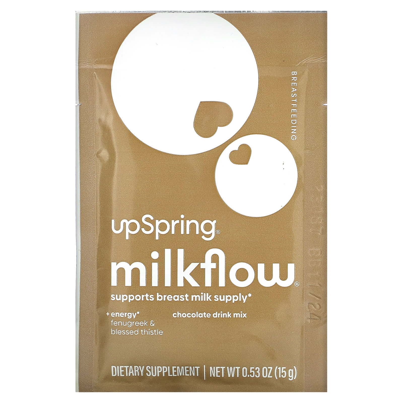 UpSpring, Milkflow, смесь для приготовления напитка, с шоколадным вкусом, 16 пакетиков по 15 г