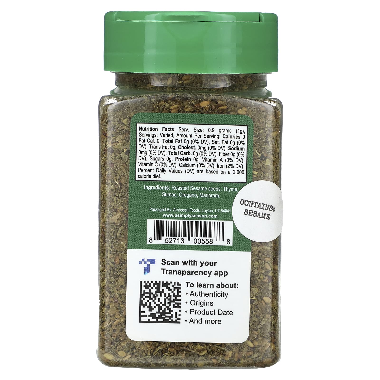 USimplySeason, Artisan, смесь специй, оригинальный вкус Za'atar, 135 г (4,8 унции)