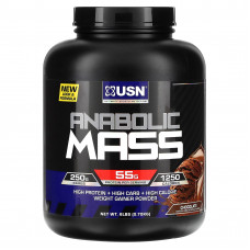 USN, Anabolic Mass, шоколад, 2,72 кг (6 фунтов)