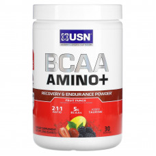 USN, BCAA Amino +, порошок для восстановления и выносливости, фруктовый пунш, 273 г (9,63 унции)