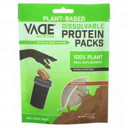 Vade Nutrition, Пакетики с растворимым протеином на растительной основе, насыщенный шоколад, 44 г (0,1 фунта)