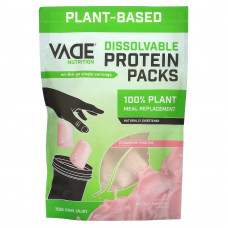 Vade Nutrition, Пакетики с растворимым белком, 100% заменитель растительной пищи, клубничный смузи, 607,6 г (1,34 фунта)