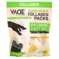 Vade Nutrition, Пакетики с растворимым коллагеном, коллаген + масло MCT, апельсиновый крем, 476 г (1,05 фунта)