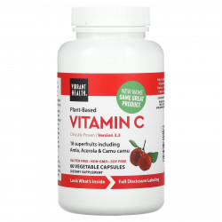 Vibrant Health, растительный витамин C, 60 растительных капсул