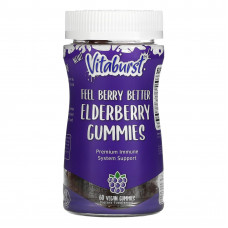 Vitaburst, Жевательные мармеладки с бузиной Feel Berry Better, со вкусом бузины, 60 веганских жевательных таблеток