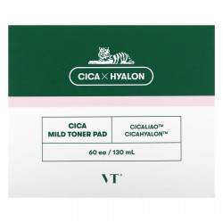 VT Cosmetics, Cica Mild Toner Pad, 60 подушечек, 130 мл