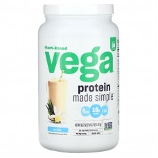 Vega, На растительной основе, Protein Made Simple, ваниль, 2 фунта (3,7 унции)