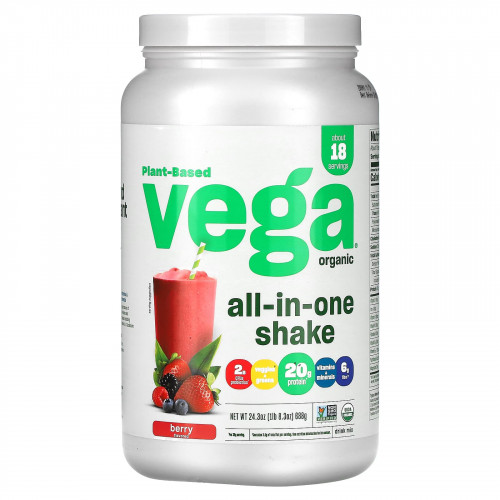 Vega, One, универсальный коктейль, с ягодным вкусом, 688 г (24,3 унции)