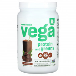 Vega, Растительный белок и зелень, шоколад, 618 г (1 фунт)