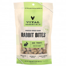 Vital Essentials, Сублимированное сырье, лакомства для собак, укусы кроликов, 56,7 г (2 унции)