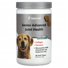 NaturVet, Senior Advanced Joint Health, для собак, 60 жевательных таблеток, 180 г (6,3 унции)