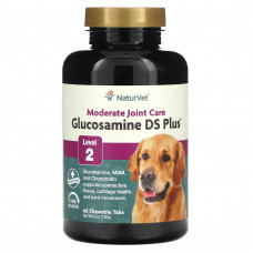 NaturVet, Glucosamine DS Plus, умеренный уход за суставами, уровень 2, для собак и кошек, 60 жевательных таблеток, 180 г (6,3 унции)
