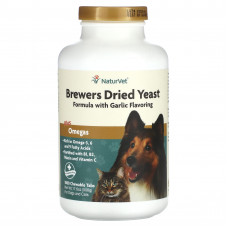 NaturVet, Brewers Dried Yeast Plus Omegas, для собак и кошек, 1000 жевательных таблеток, 500 г (17,6 унции)