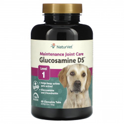 NaturVet, Glucosamine DS, поддерживающий уход за суставами, уровень 1, 60 жевательных таблеток, 180 г (6,3 унции)