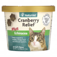 NaturVet, Cranberry Relief Plus, эхинацея, для кошек, 60 жевательных таблеток, 90 г (3,1 унции)