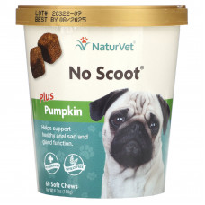 NaturVet, No Scoot, добавка с тыквой, для собак, 60 жевательных таблеток, 180 г (6,3 унции)
