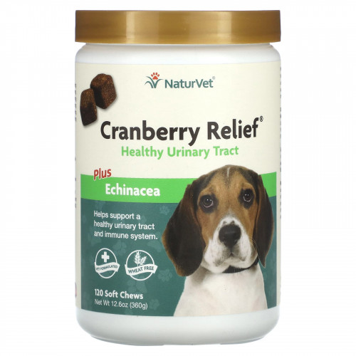 NaturVet, Cranberry Relief Plus, эхинацея, для собак, 120 жевательных таблеток, 360 г (12,6 унции)