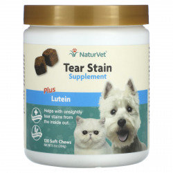 NaturVet, Tear Stain Plus Lutein, для собак и кошек, 120 жевательных таблеток, 264 г (9,3 унции)