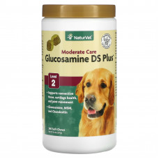 NaturVet, Glucosamine DS Plus, умеренный уход, уровень 2, 240 жевательных таблеток, 576 г (1 фунт 4 унции)